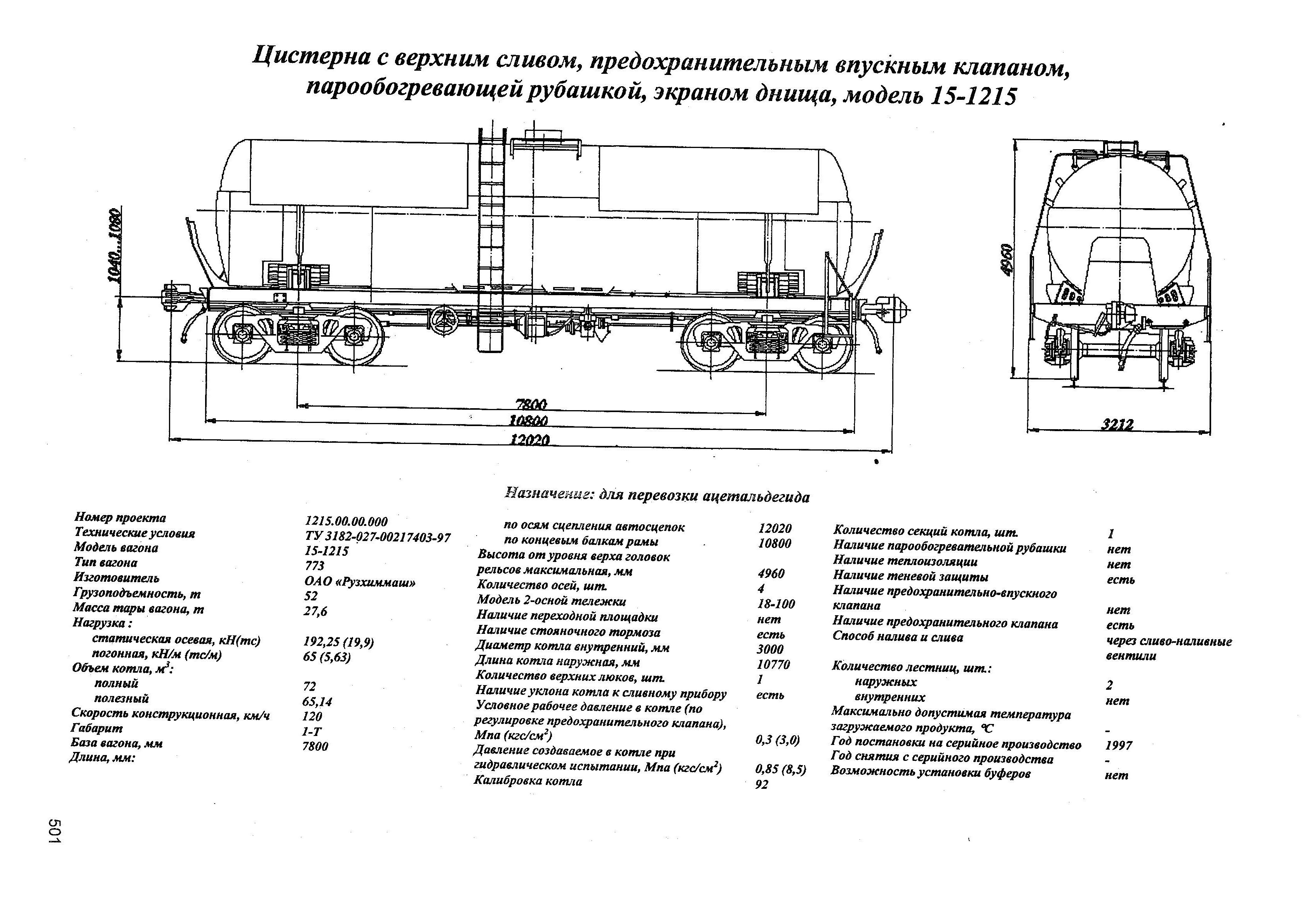 Цистерна с верхним сливом, экраном днища, модель 15-1232