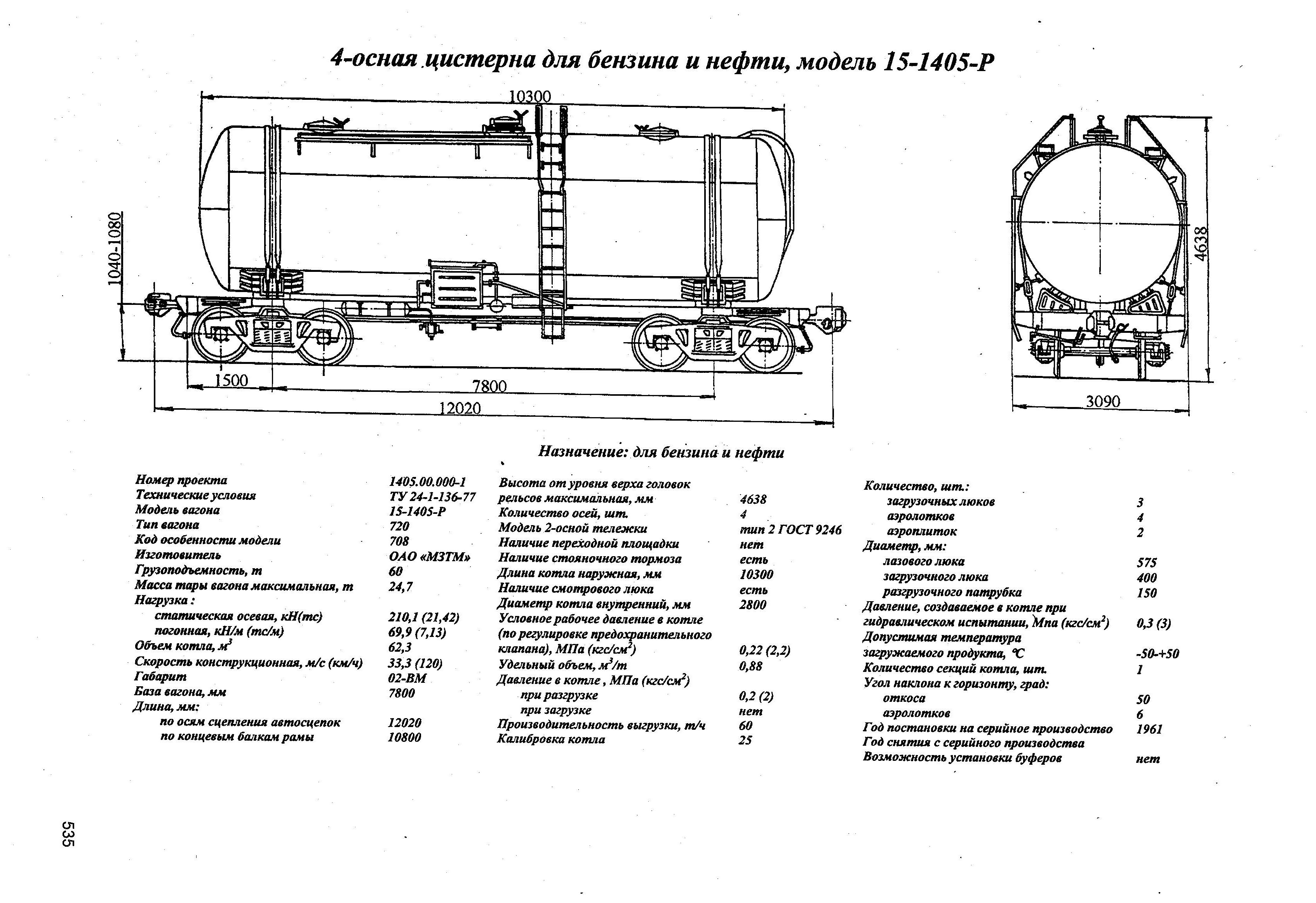 Цистерна тип 66 чертеж