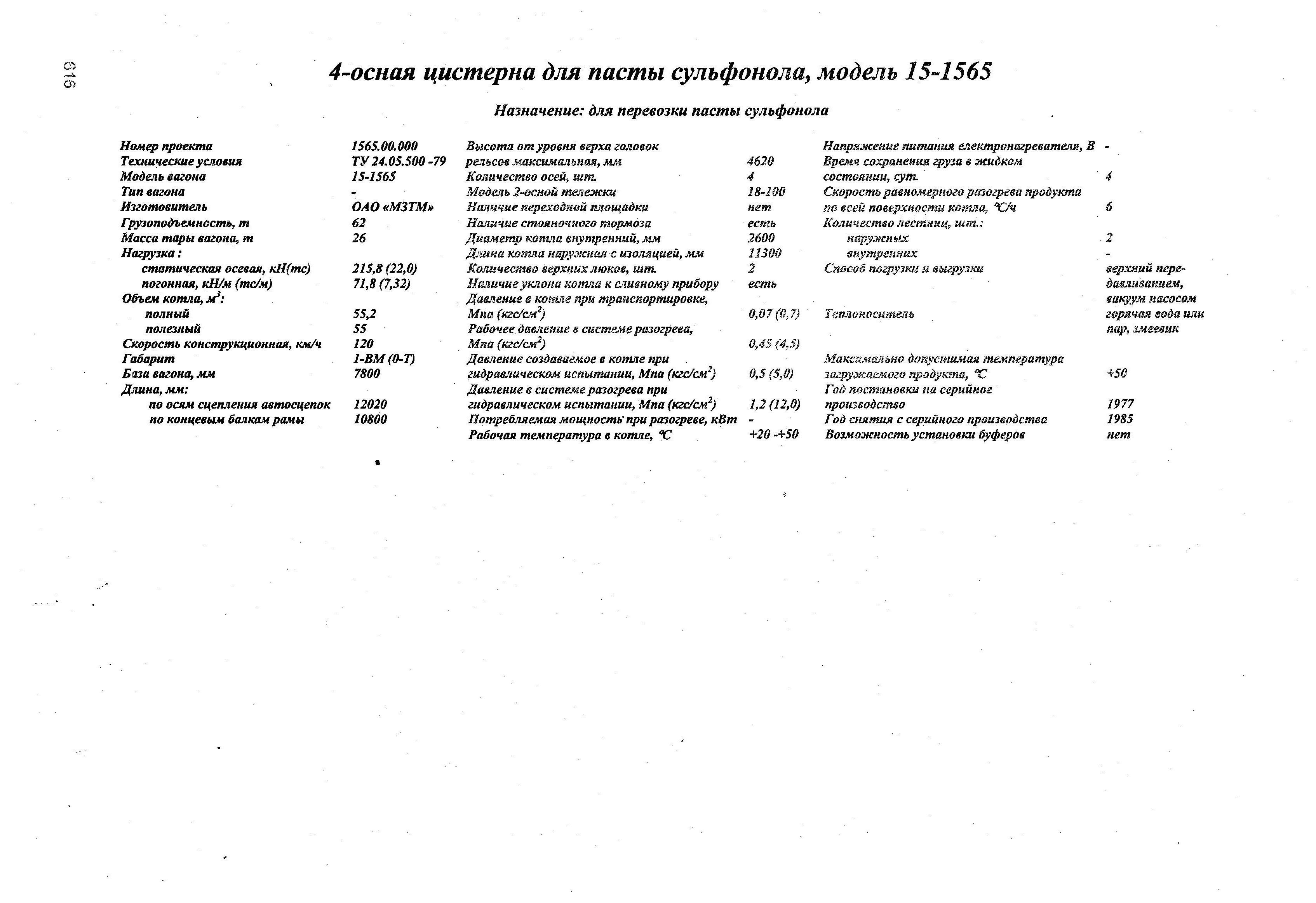 4-осная цистерна для пасты сульфонала, модель 15-1565