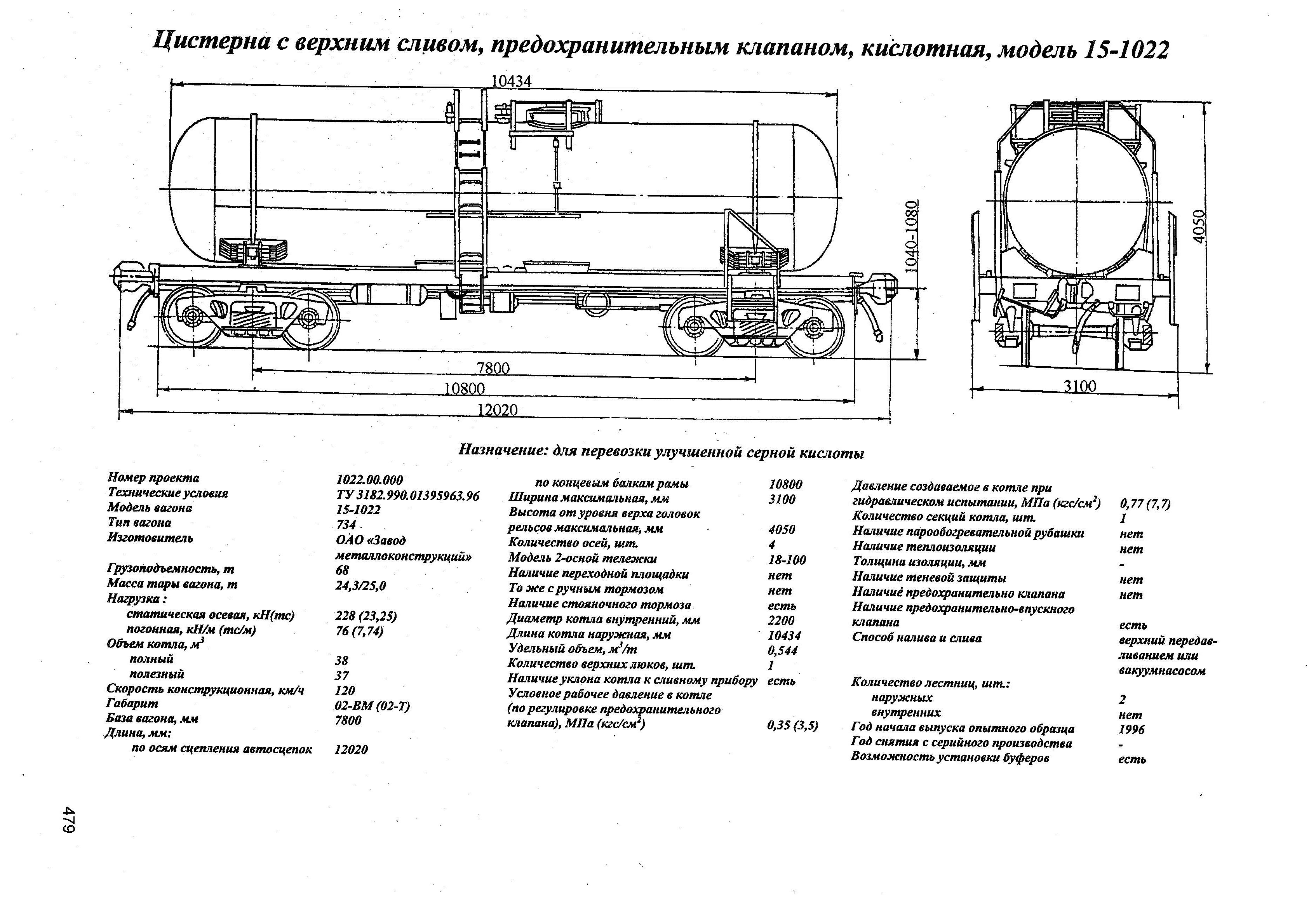 Цистерна с верхним сливом, предохранительным клапаном, кислотная, модель 15-1022