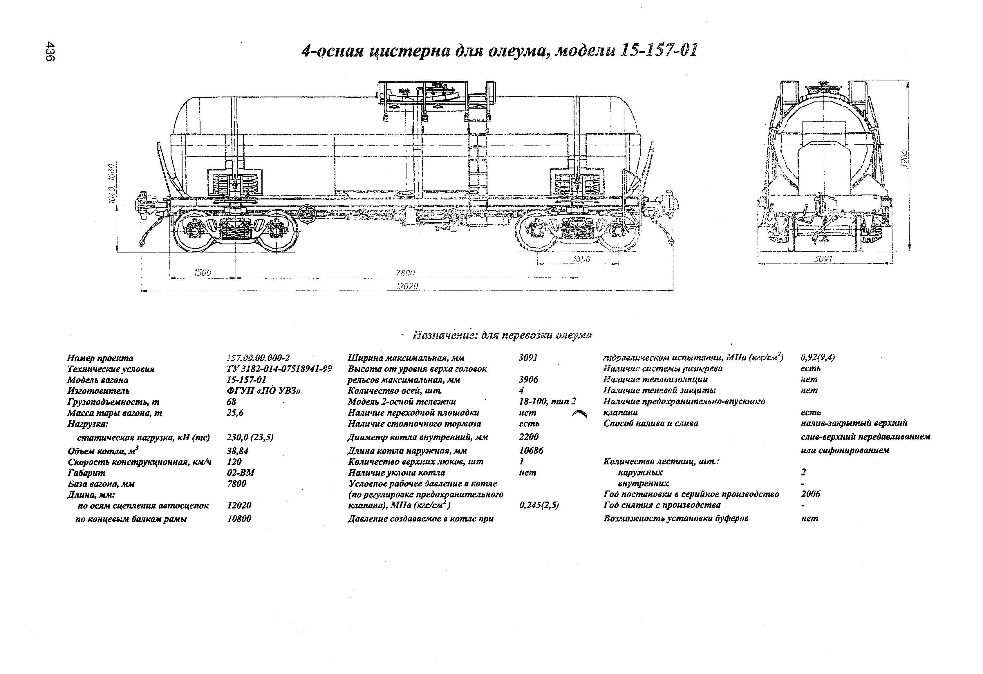 4-оспам цистерна для олеума, модели 15-1 57-01