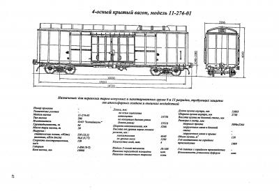 4-осный крытый вагон, модель 11-274-01