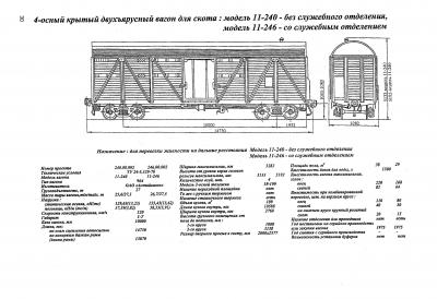 4-осный крытый двухъярусный вагон для скота: модель 11-240 - без служебного отделения