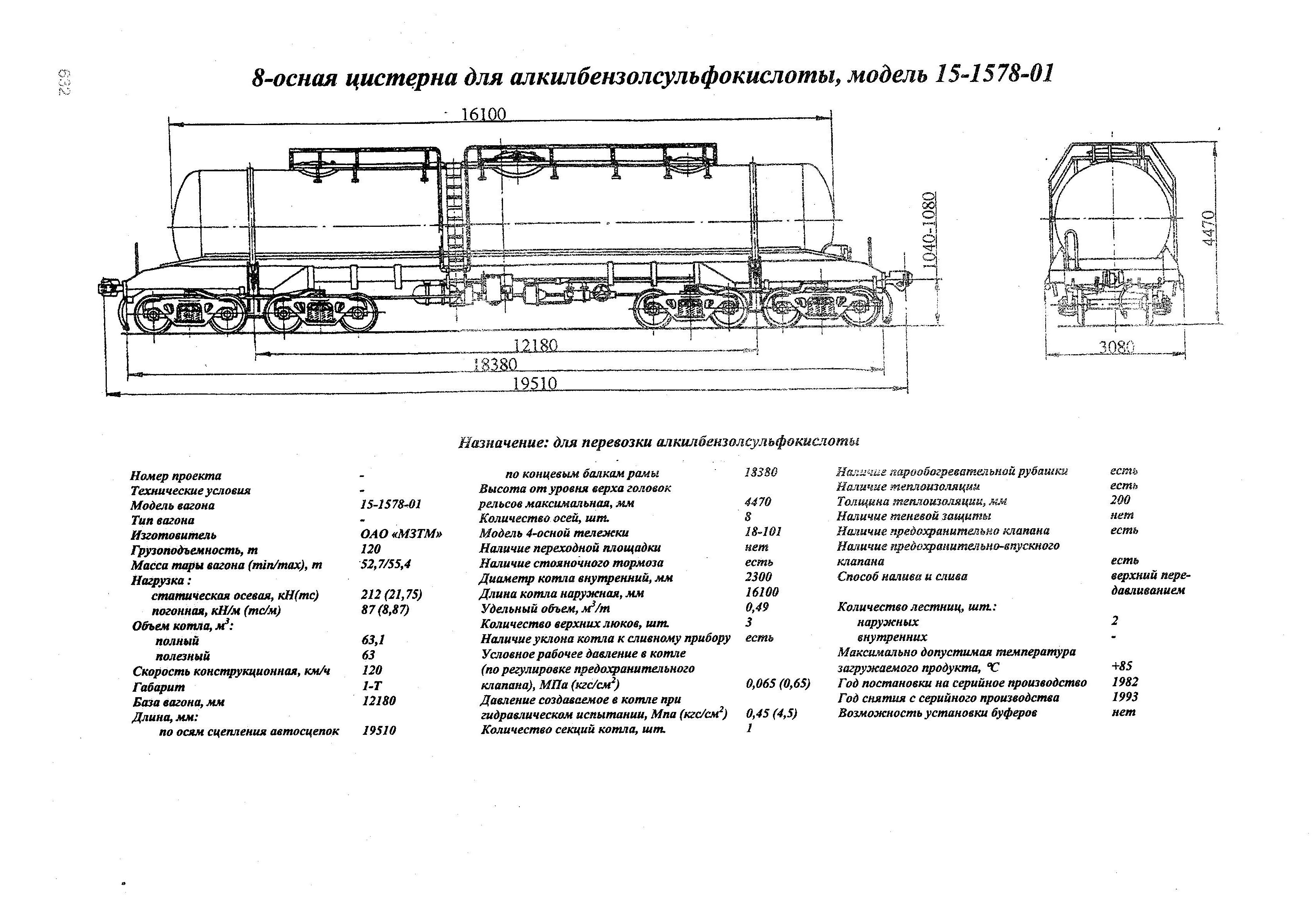 8-осная цистерна для алкилбензолсулъфокислоты, модель 15-1578-01