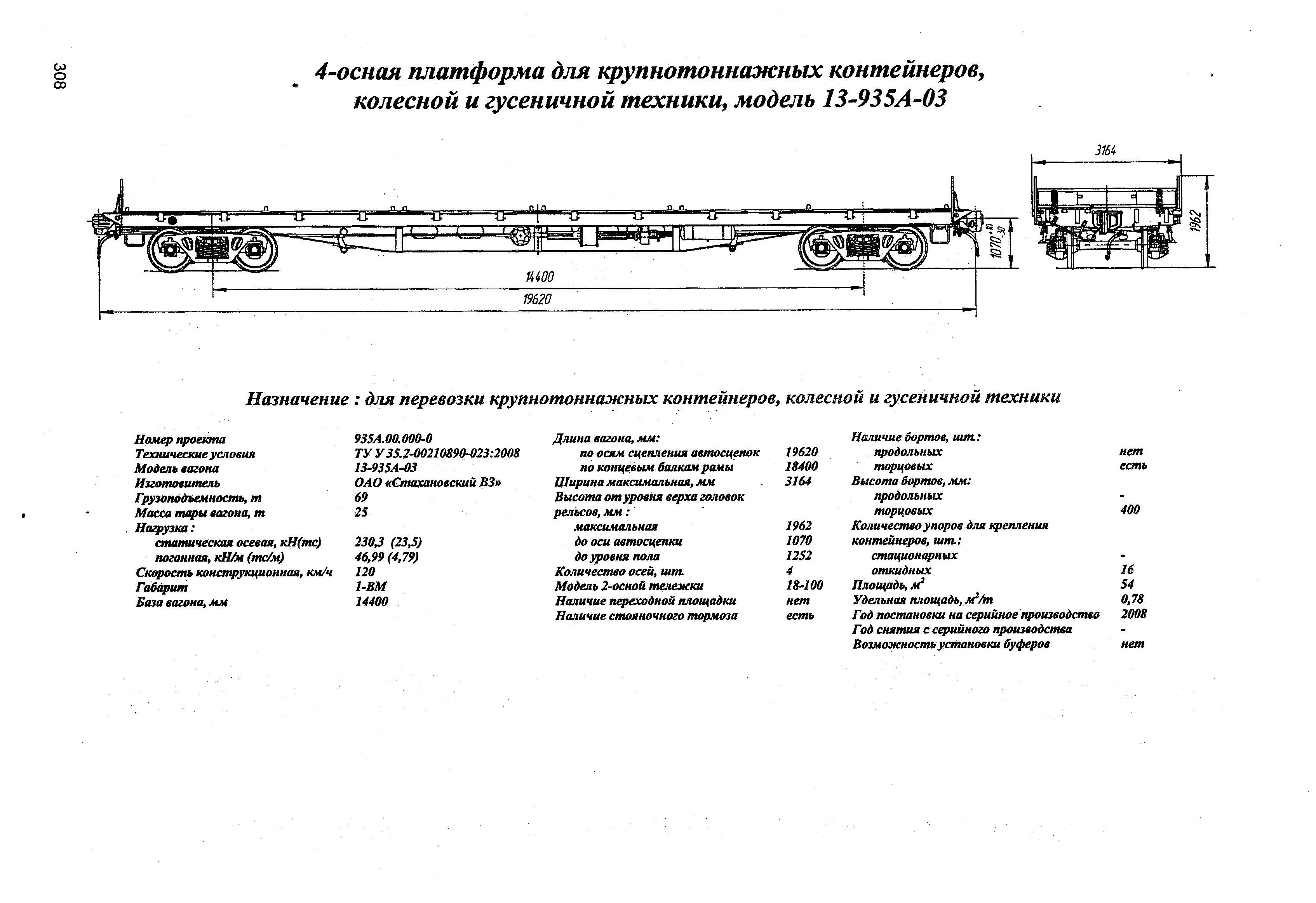 4-осная платформа для крупнотоннажных контейнеров, колесной и гусеничной техники, модель 13-935А-03