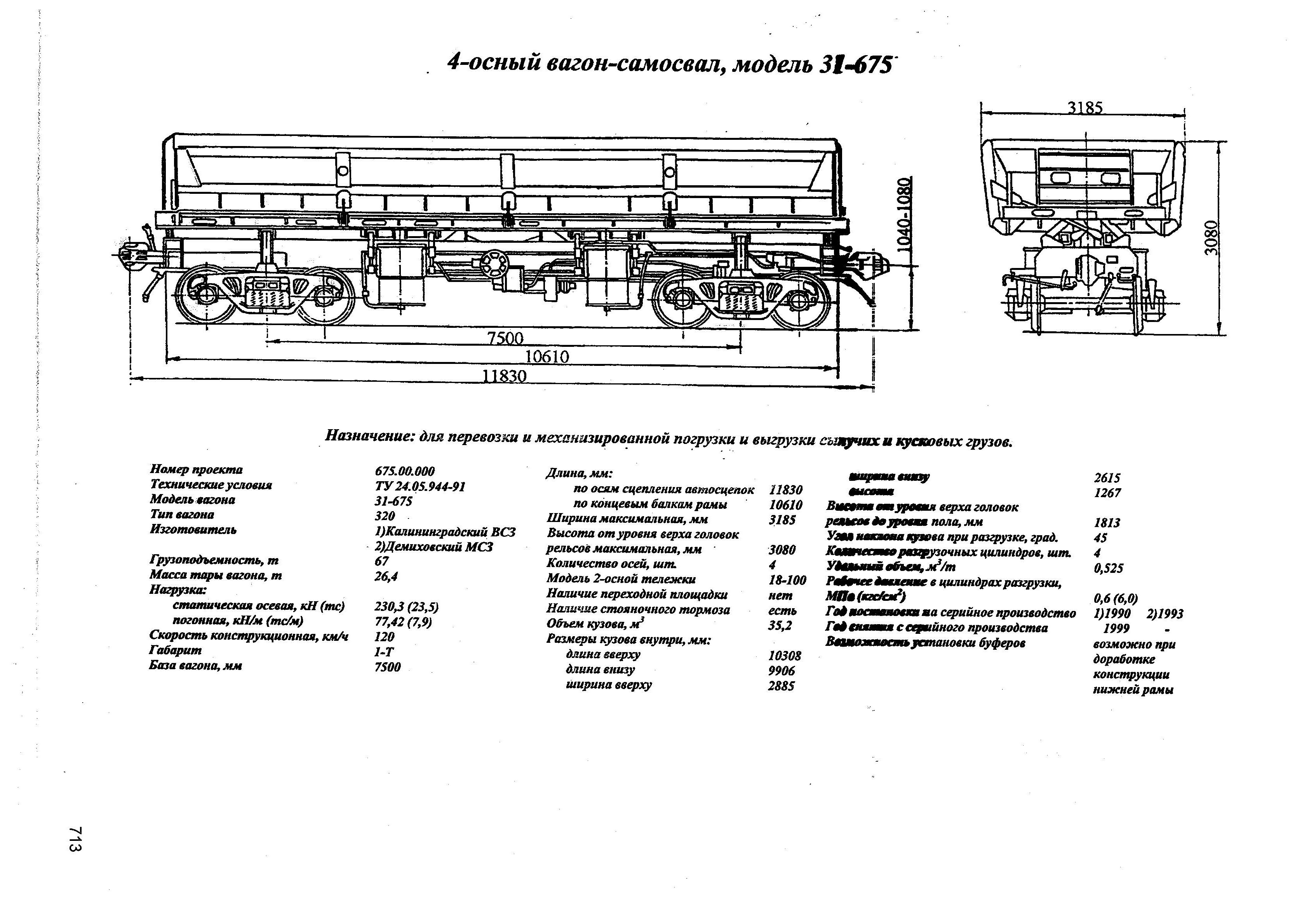 4-осный вагон-самосвал, модель 31-675